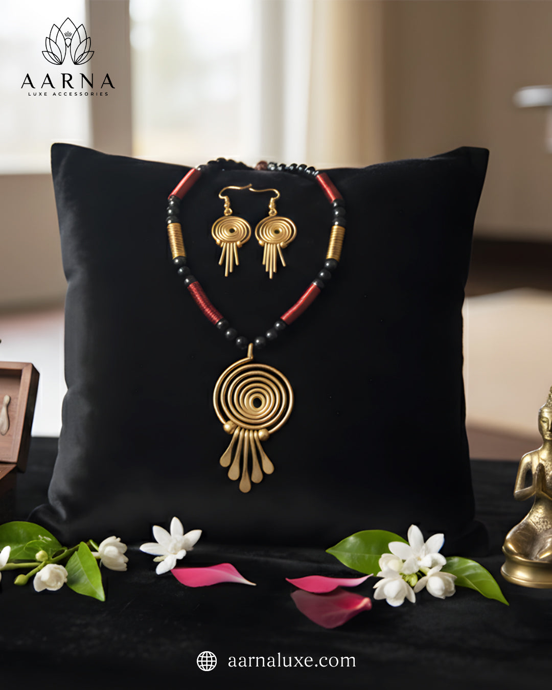 Handcrafted Tribal Spiral Statement Necklace