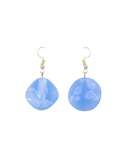 Blue Resin Drop Earrings