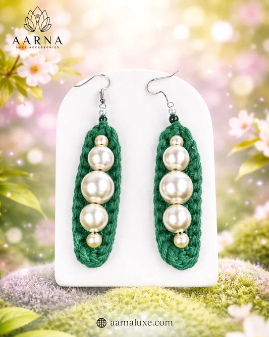 Emerald Pearl Cascade Earrings