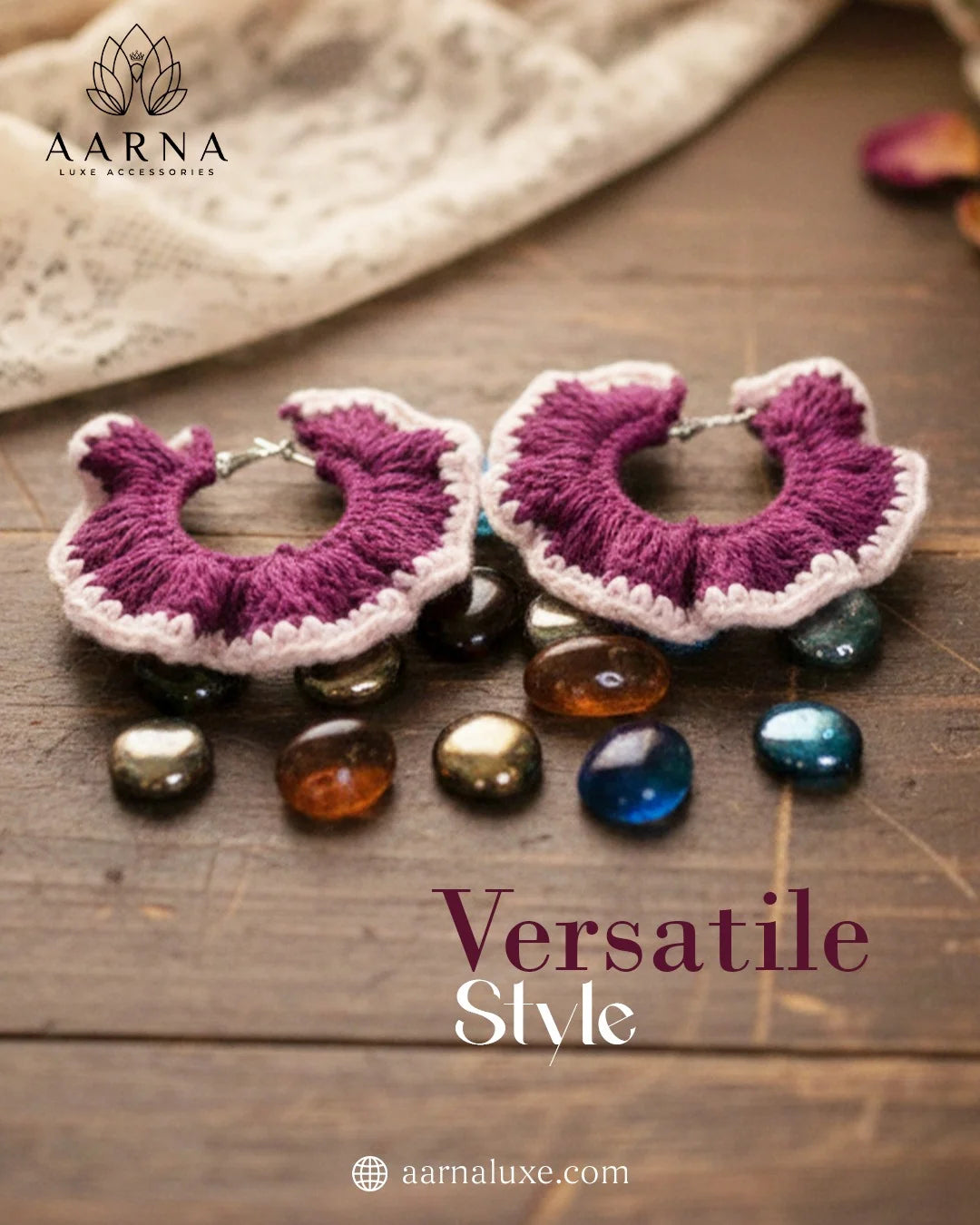 Rosé Ruffle Hoop Earrings