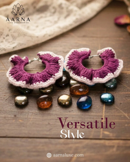 Rosé Ruffle Hoop Earrings