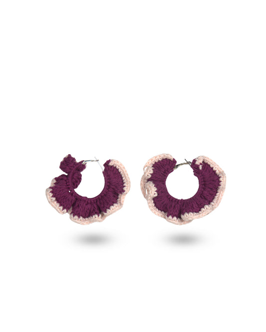 Rosé Ruffle Hoop Earrings