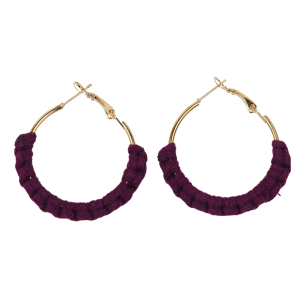Plum Woven Hoops Earrings