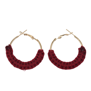 Wine Thread Hoops Earrings