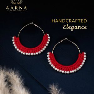 Crimson Pearl Hoops