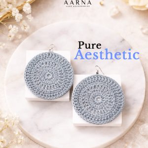 Slate Mandala Crochet Earrings